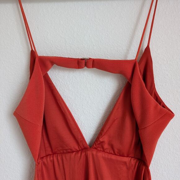 Bec + Bridge Ella Flame Orange Cutout Slit Midi Sleeveless Dress, size 10 - Picture 6 of 14